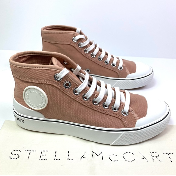 NEW Stella Mccartney 6802 Blush Fabric Sneaker - Picture 3 of 10